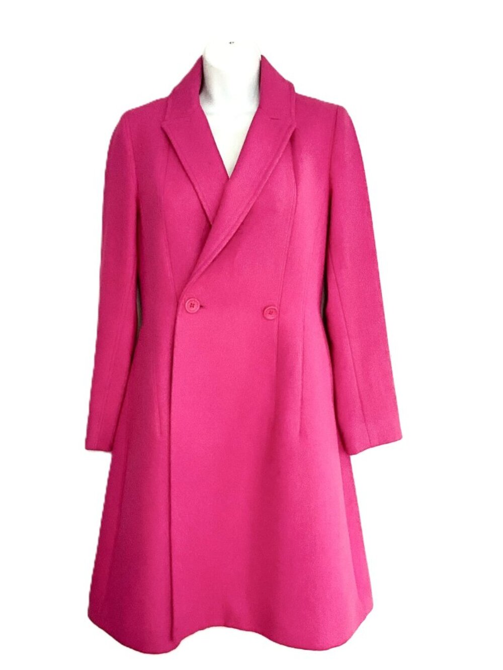 Kate Spade Saturday Wool Blend Double Breasted Pink Coat Size M